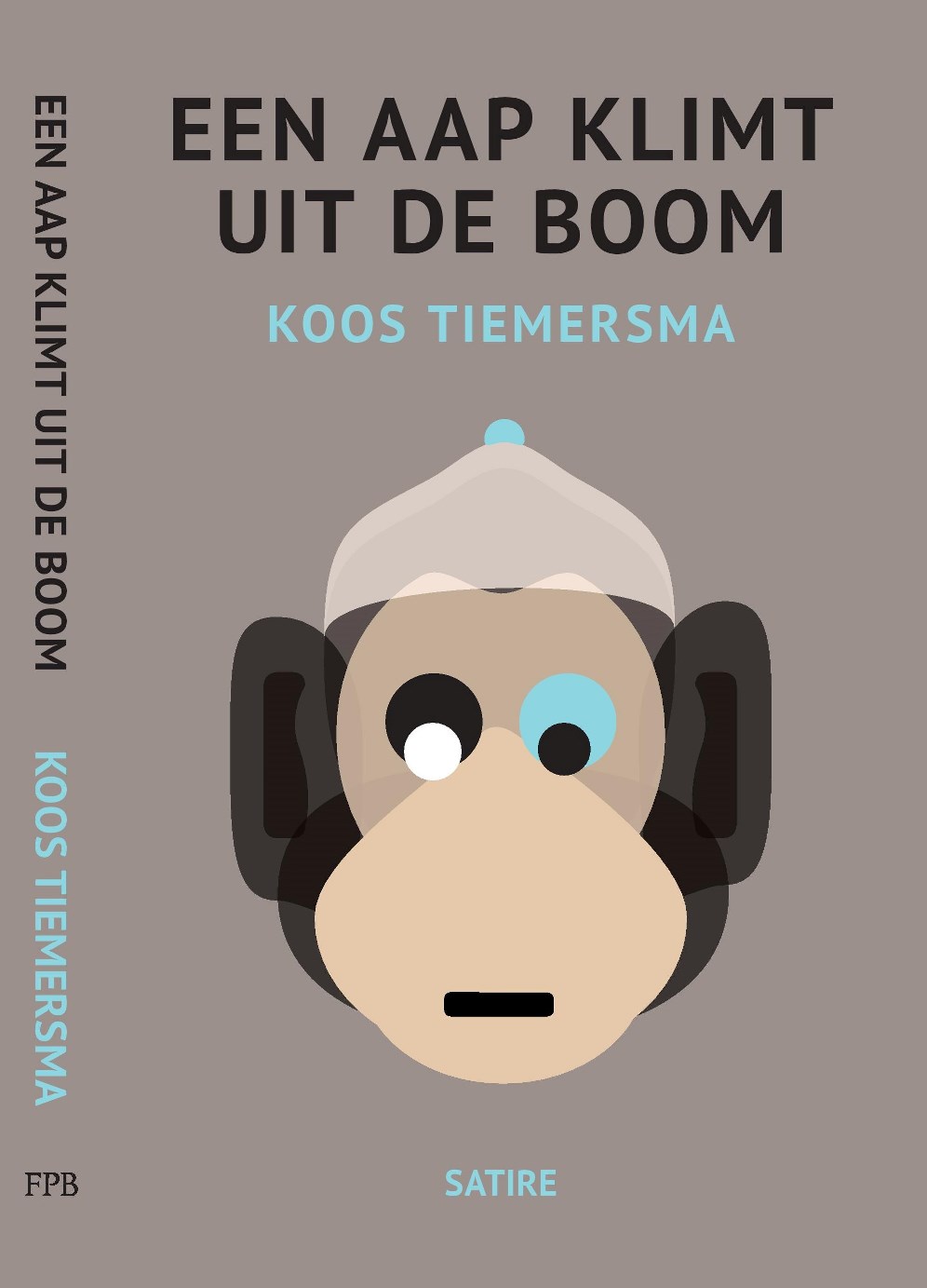 Een aap klimt uit een boom