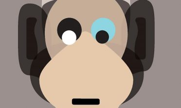 Een aap klimt uit een boom