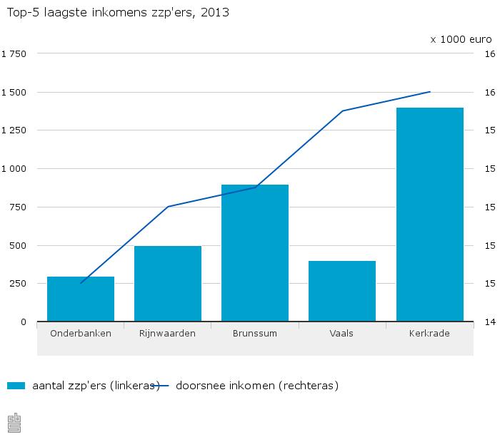 Top 5 laagste inkomens zzpers