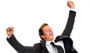 Juichende zakenman