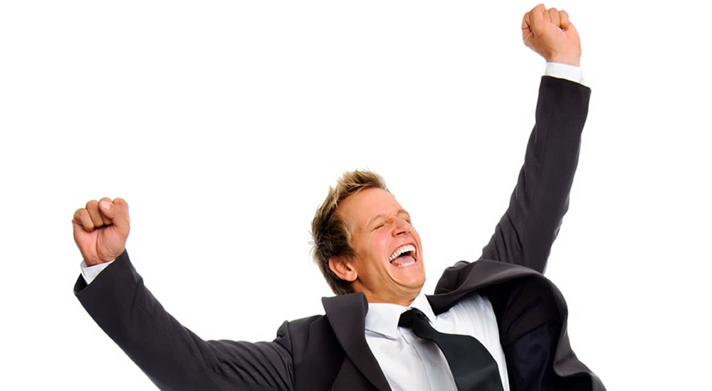 Juichende zakenman